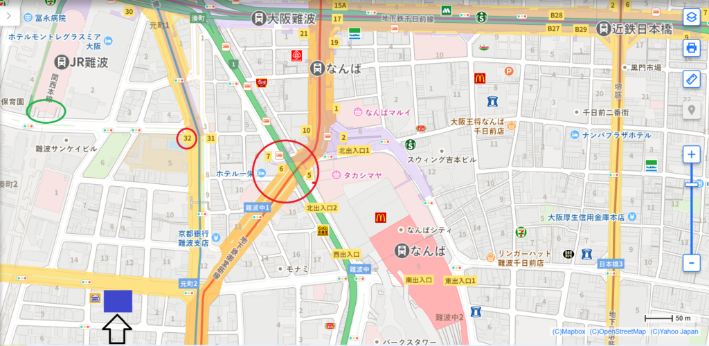 フェアフィールド難波地図